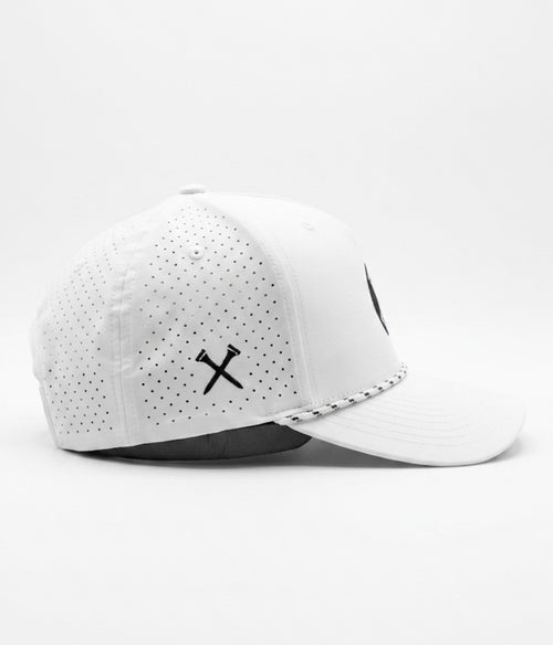 The Black and White Golf Rope Hat (White)