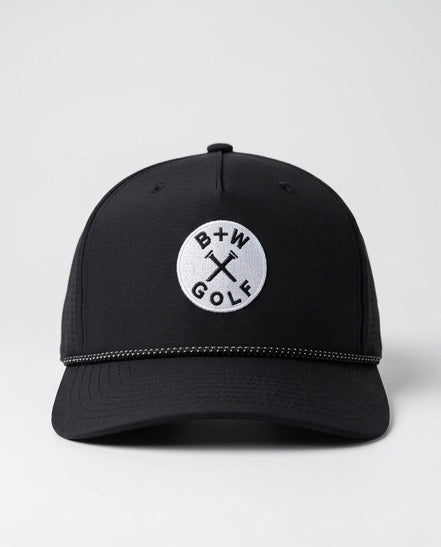 The Black and White Golf Rope Hat (Black)